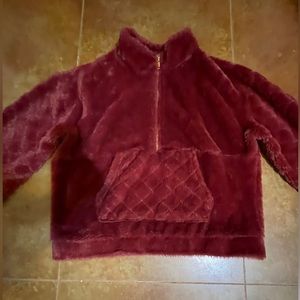 Girls cute comfy maroon fall sweater.